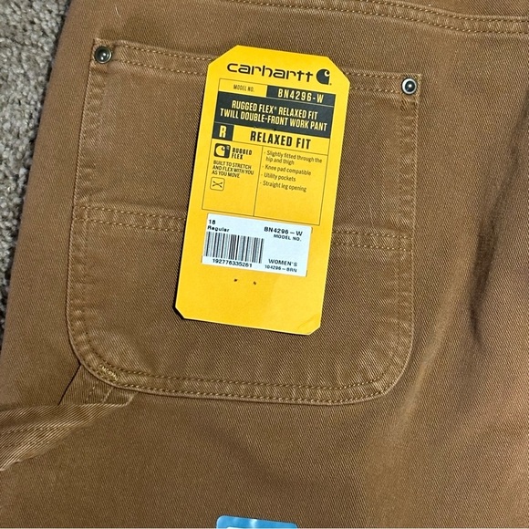 NWT Carhartt Women's Canvas Double-Front Pant size 18 RS - Picture 9 of 11